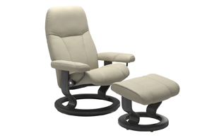 Stressless Consul with Classic Base Chair & Stool detail page
