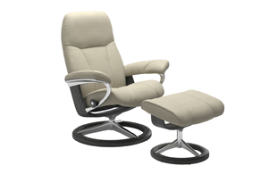 Stressless Consul with Signature Base Chair & Stool detail page