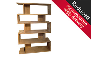 Alpha Wide Oak Bookcase detail page
