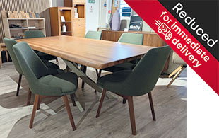 Bontempi Solid Walnut Dining Table & 6 Skovby Chairs detail page