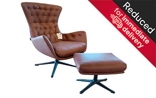 Sini Swivel Chair & Stool in Leather detail page