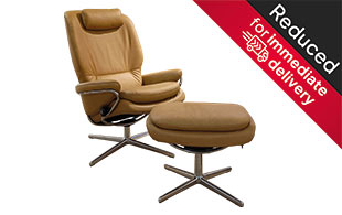 Stressless Rome High Back Chair and Stool with Cross Base detail page