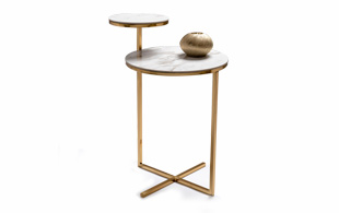 Cruz Side Table (Brushed Brass) detail page