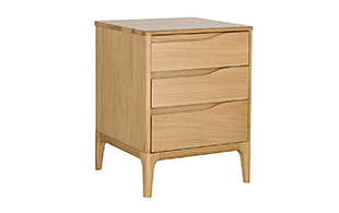 Ercol 3282 Rimini 3 Drawer Bedside Cabinet detail page