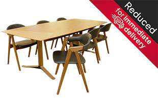 PBJ Fusion Dining Table & 6 Leather Chairs detail page