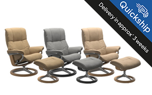 *QUICKSHIP* Stressless Mayfair Medium Signature Base Chair & Stool detail page