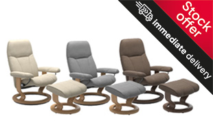 *STOCK OFFER* Stressless Consul Classic Base Chair & Stool detail page