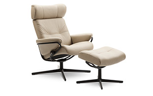 Stressless Berlin Adjustable Headrest with Urban Cross Base & Stool detail page