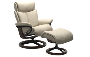 Stressless Magic with Signature Base Chair & Stool detail page