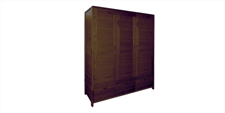 Dark wood 3 door wardrobe sale