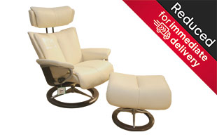 Stressless Magic Medium Chair & Stool with Signature Base detail page