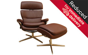Stressless Rome Cross Base Chair and Stool with Adjustable Headrest detail page