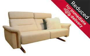 Stressless Stella 2 Seat Sofa Wood Arms in Fabric detail page
